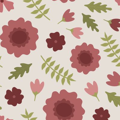 Цветочный принт на светлом фоне