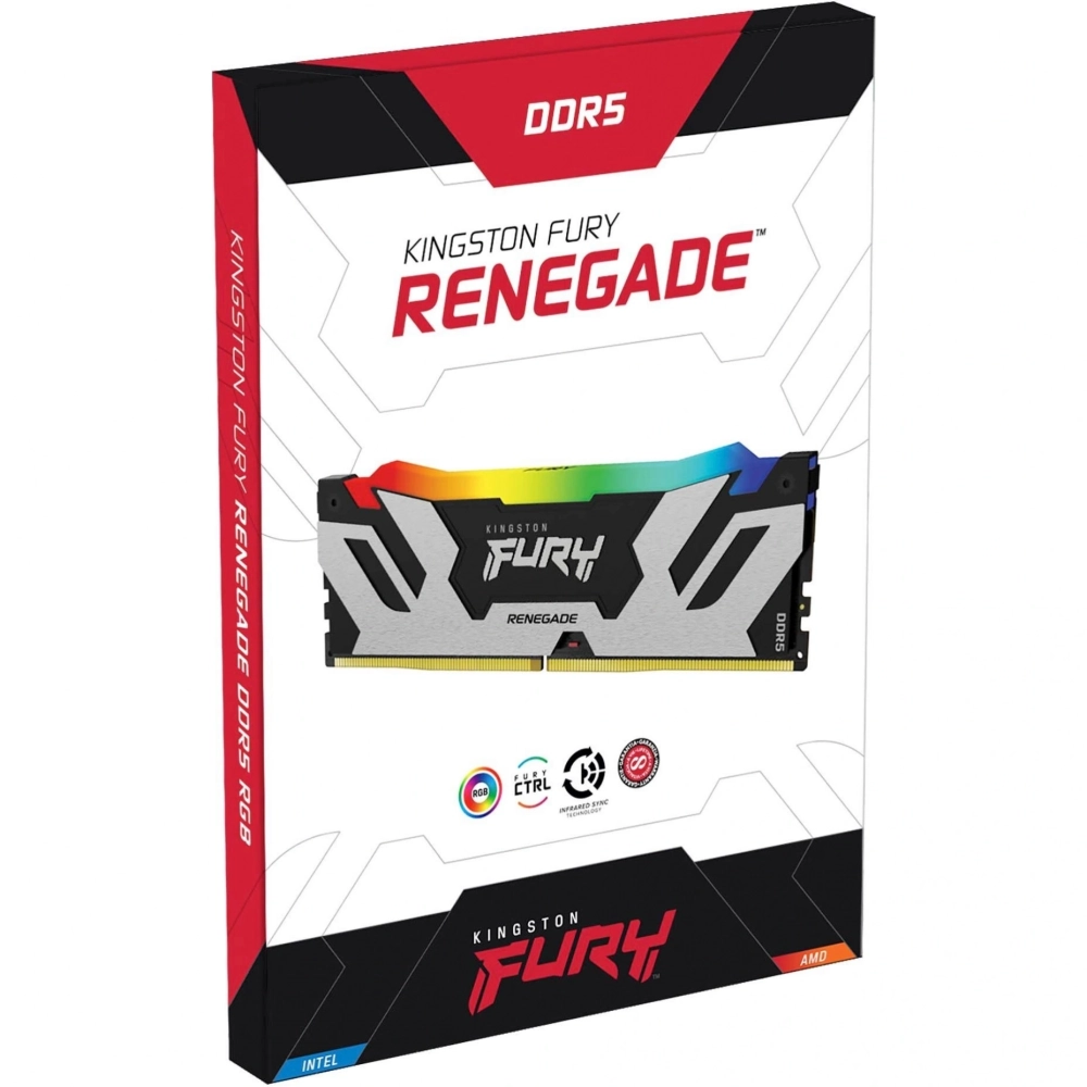 Оперативная память Kingston Fury Renegade 24GB DDR5 Silver/Black RGB XMP (KF572C38RSA-24)