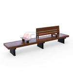 Скамейка Rail Road 03 двойная с подлокотником и подставкой