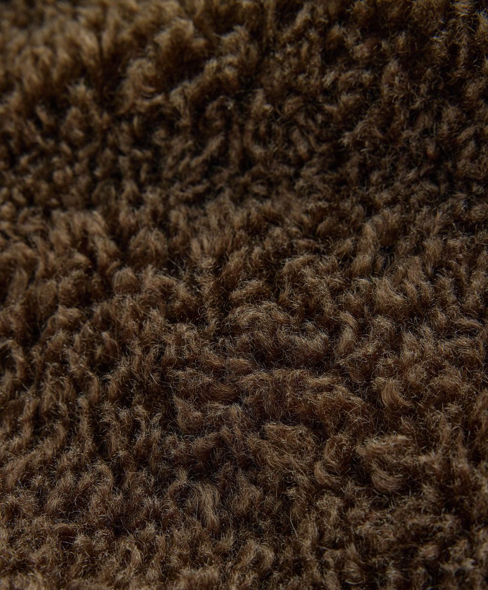 Oysho Куртка из искусственной овчины с текстурой, табачный