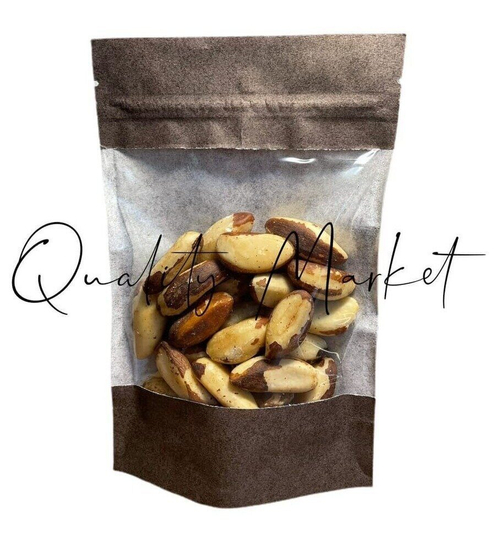 Пакет "Дой Пак" бумажный с ЗИП замком и прозрачным окошком 120*185+(30+30) мм (коричневый)