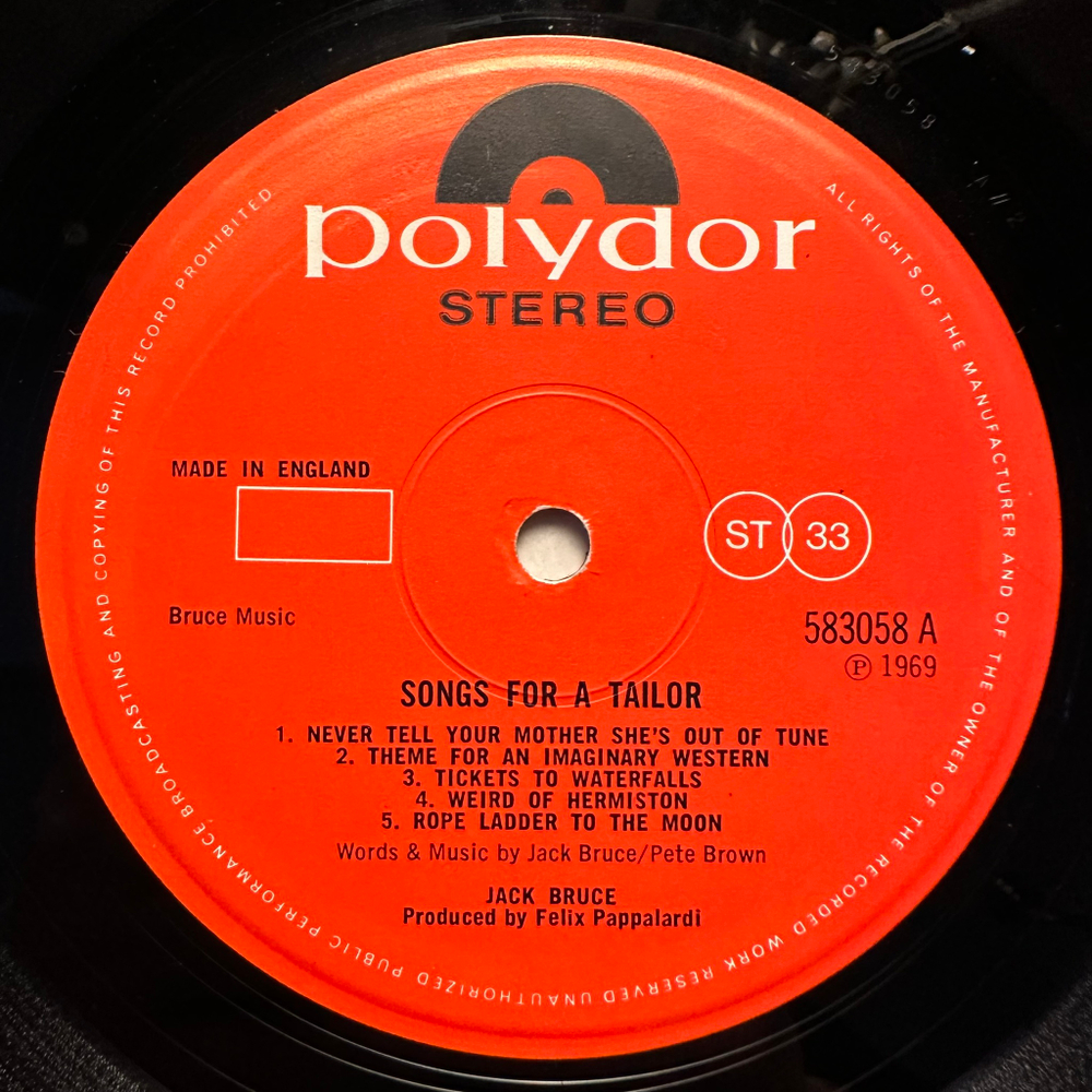 Jack Bruce - Songs For A Tailor (Англия 1969г.)