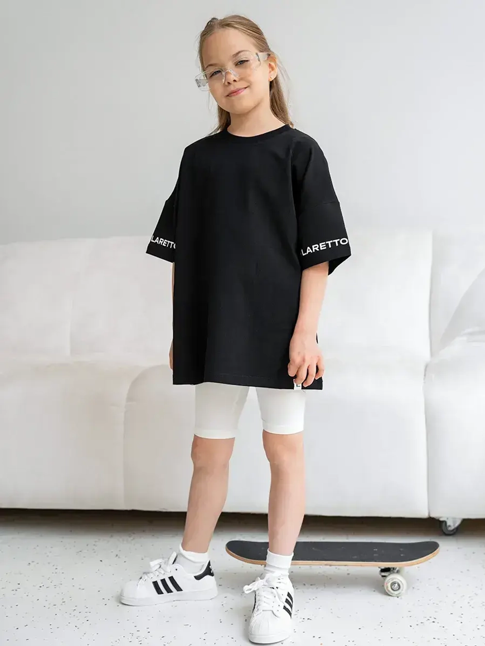 Летний костюм для девочки с велосипедками