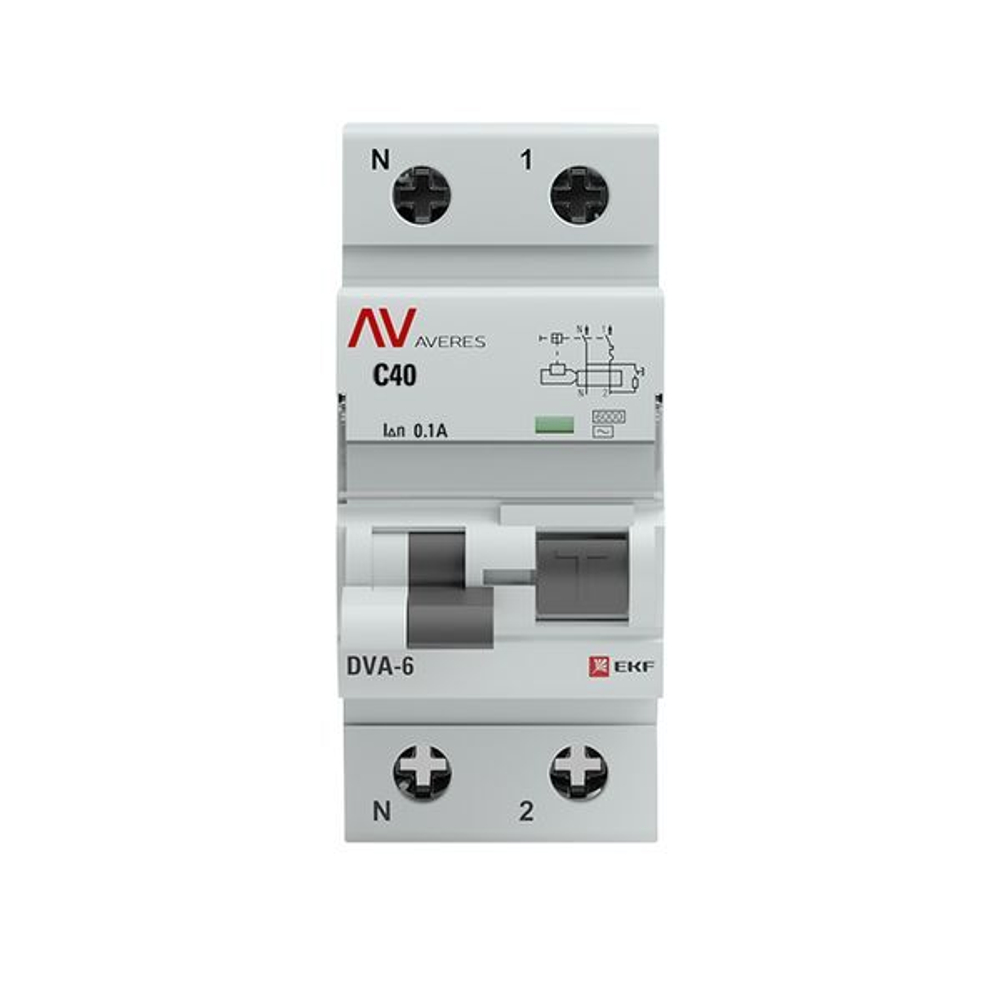 Автомат дифференциальный EKF rcbo6-1pn-40C-100-ac-av