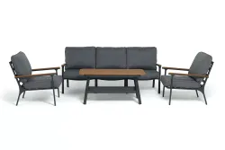 "Крокус" лаунж-зона 5-местная из алюминия, цвет темно-серый