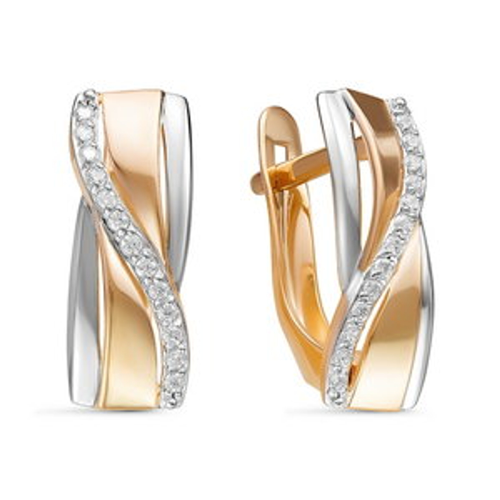 Серьги из золота с фианитами