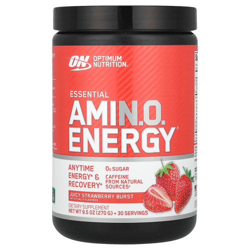 Optimum Nutrition, Essential Amin.O. Energy®, сочная клубника, 270 г (9,5 унции)