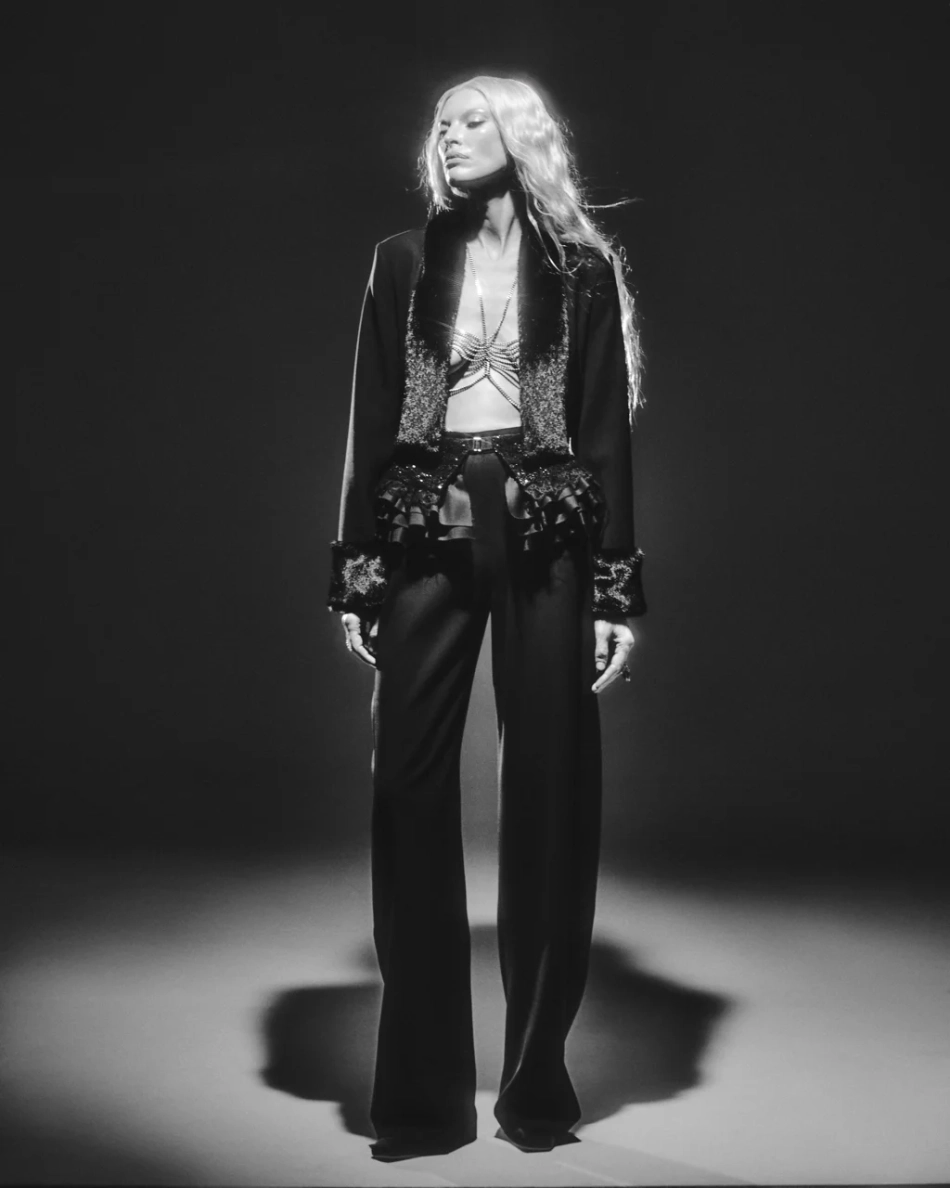 Пиджак с мехом черный