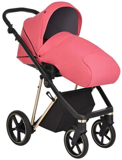 Детская коляска Roan Sol Luxury 3 в 1 с автокреслом Tutis Elo Black RSL/4040 Viva Magenta/Gold