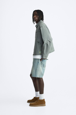 ZARA БАЗОВЫЕ ДЖИНСОВЫЕ ШОРТЫ, ВЫЦВЕТШИЙ СИНИЙ