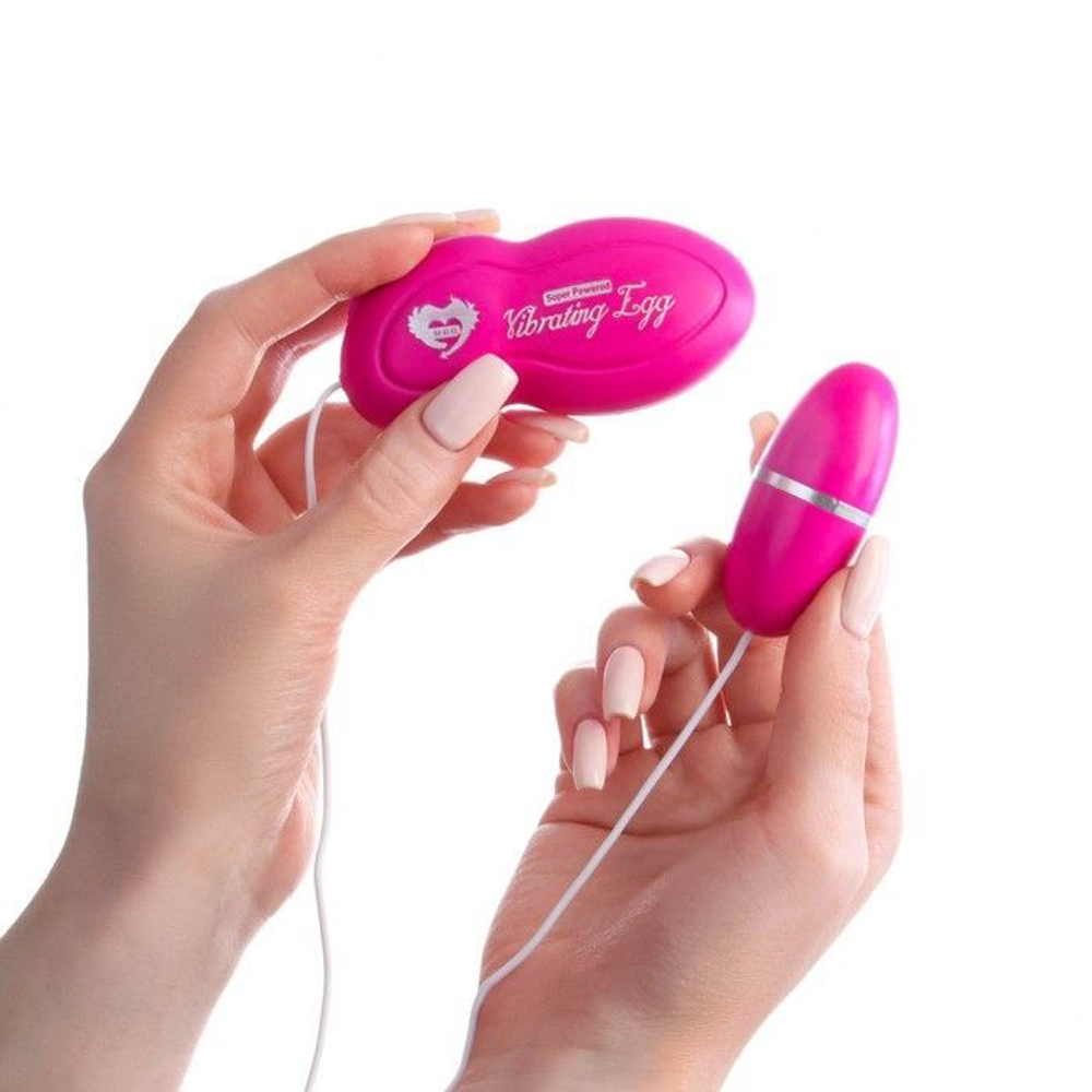 Ярко-розовое виброяйцо с выносным проводным пультом (Цвет: ярко-розовый)