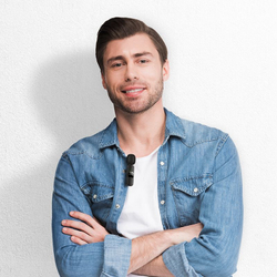 Микрофон петличный беспроводной Borofone BFK15 для iOS и Android