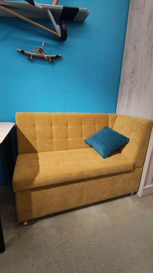 Скамья прямая Лофт с боковой спинкой (жёлтая)