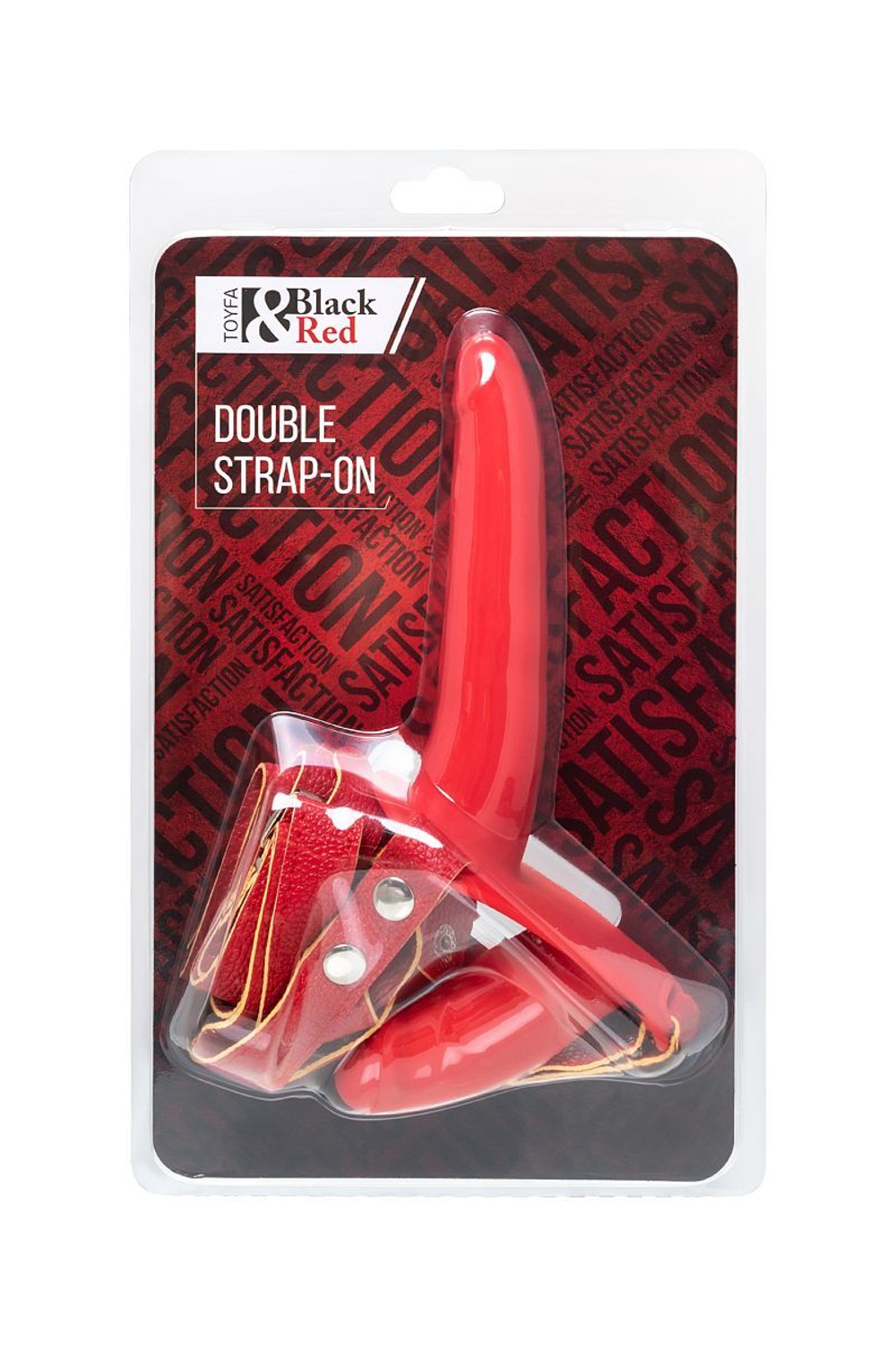 Женский страпон ToyFa Black&Red с вагинальной пробкой, 15 см