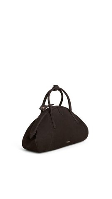 ALAÏA СУМКА С ВЕРХНЕЙ РУЧКОЙ ИЗ НУБУКА, ТЕМНО-КОРИЧНЕВЫЙ