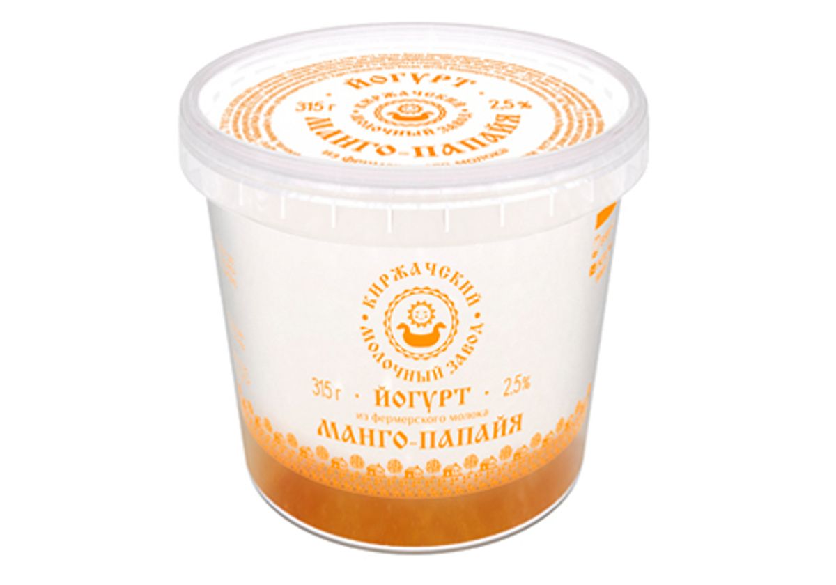 Йогурт с манго и папайя "Киржачский", 315г