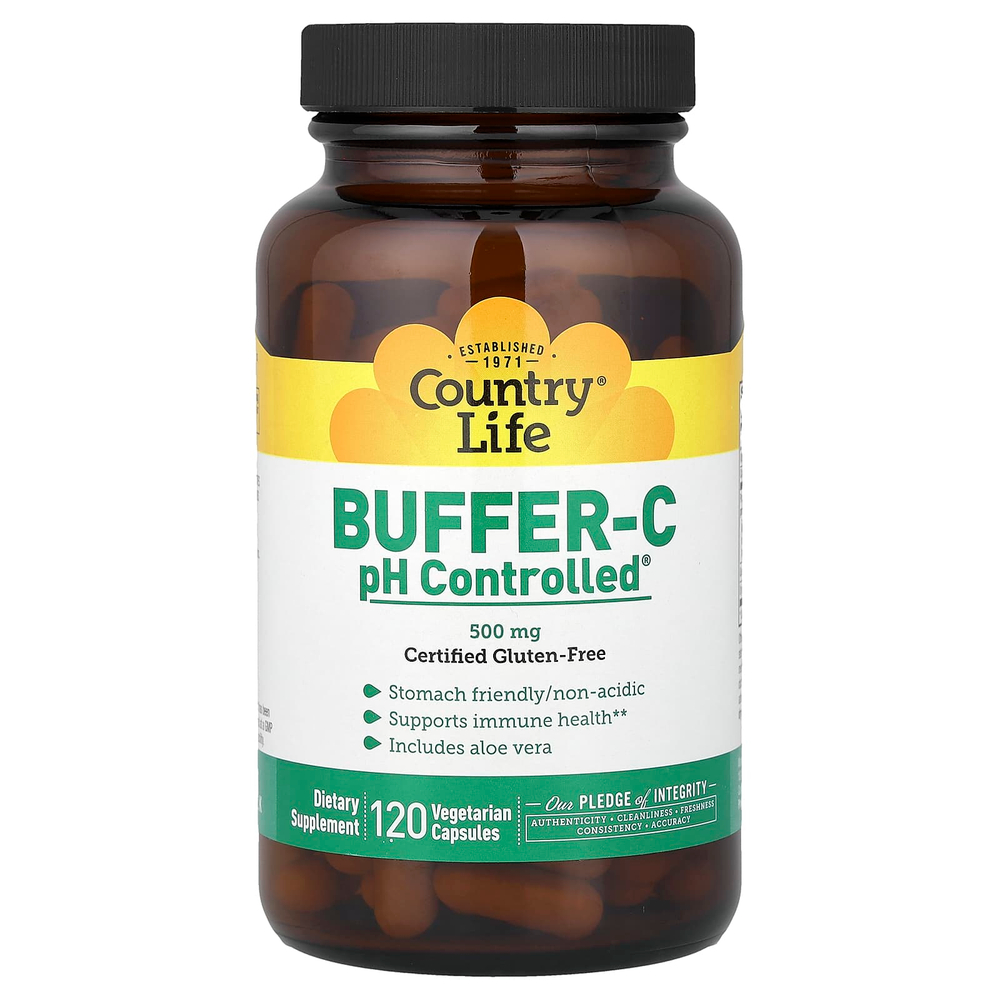 Country Life, Buffer-C, pH Controlled®, 120 вегетарианских капсул