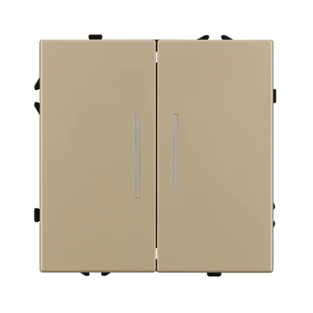 Механизм выключателя двухклавишный непроходной LED SWT-NOBE-MK02-SFPL-L-GD (230V, 10A) (Arlight, -) 054265