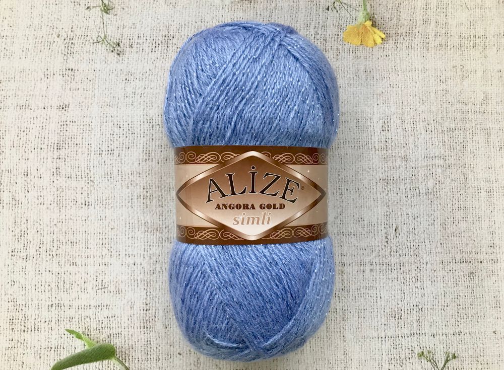 Пряжа ALIZE &quot;Angora Gold Simli&quot;. 40 голубой