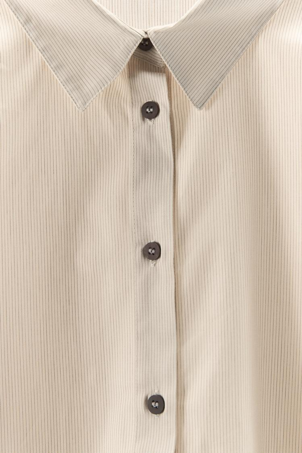 ZARA РУБАШКА ИЗ ПОПЛИНА В ПОЛОСКУ, ЖЕЛТОВАТО-БЕЛЫЙ