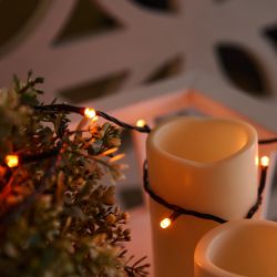 ULD-S2000-200-DGA AMBER IP20 Гирлянда светодиодная. 20м. 200 светодиодов. Янтарный свет. Провод зеленый. ТМ Uniel