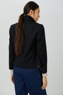 Чёрный укороченный винтажный жакет 