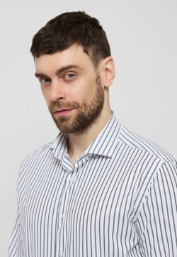 Мужская рубашка (белая с синим) Л16