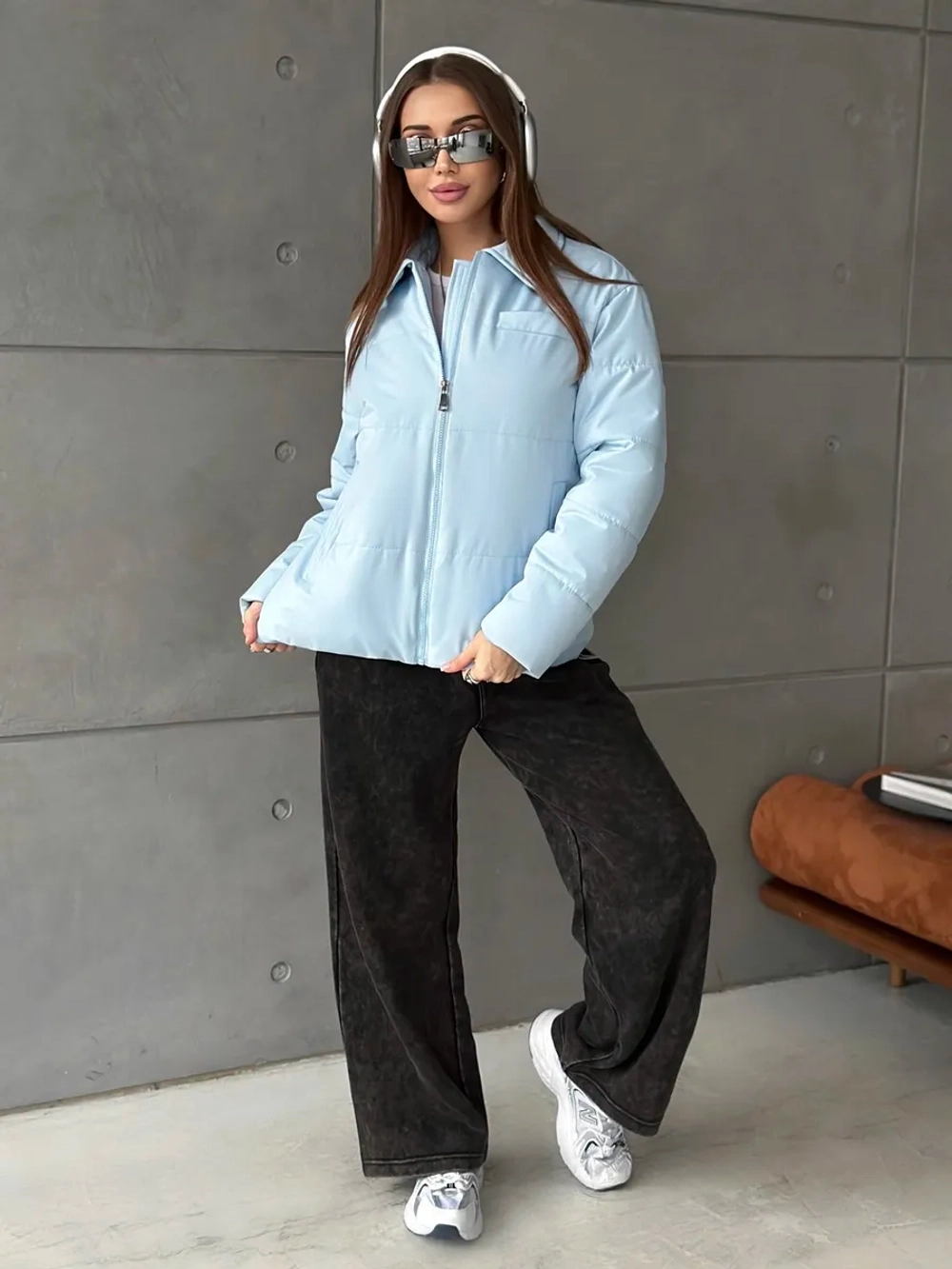 Куртка осенняя с отложным воротником