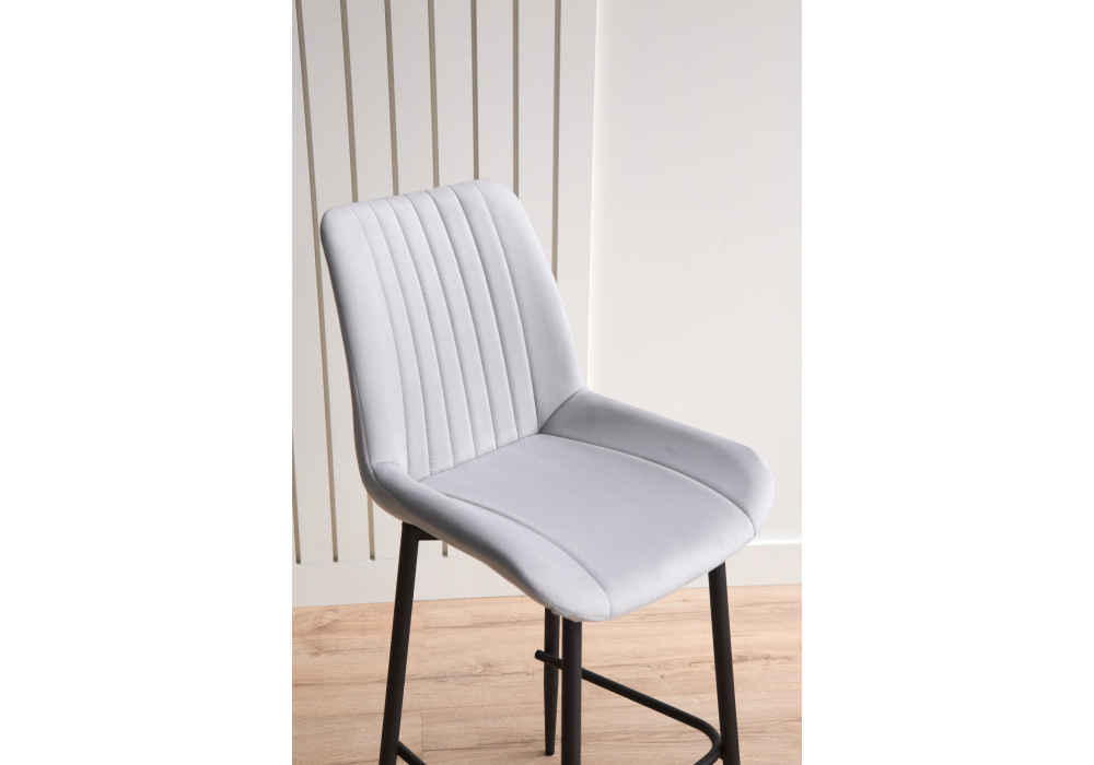 Барный стул Woodville Седа 360 светло-серый (zd 960), черный np, ножки черные