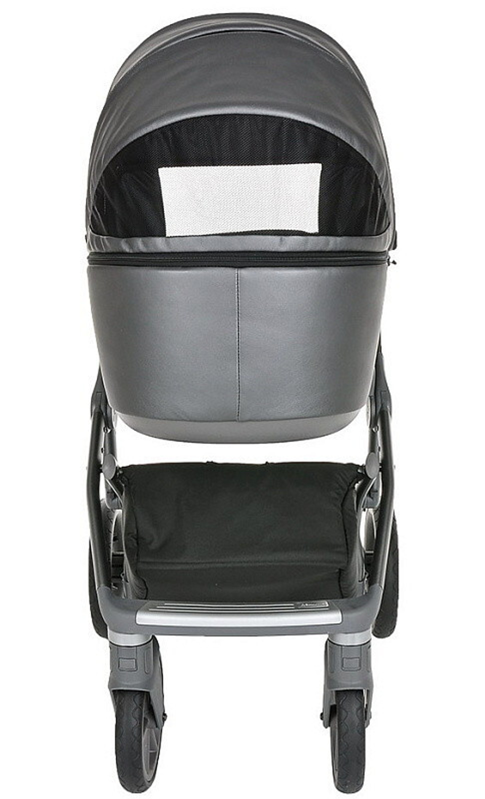 Детская коляска Roan Bass Next Кожа 3 в 1 с автокреслом Tutis Elo Black RN083/1 Graphite Pearl