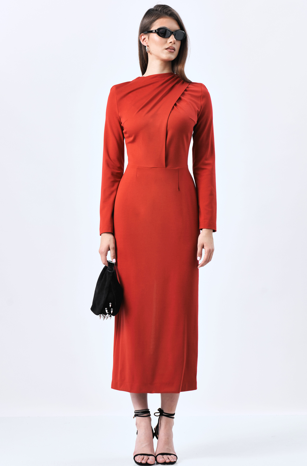 Платье трикотажное 1221 скарлет