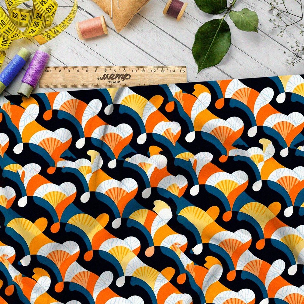 Ткань премиум сатин кристальные переклички