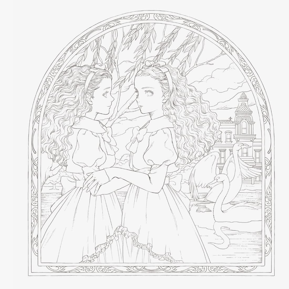 Victorian Fantasy Encyclopedia Kuroi Mori. Coloring book
