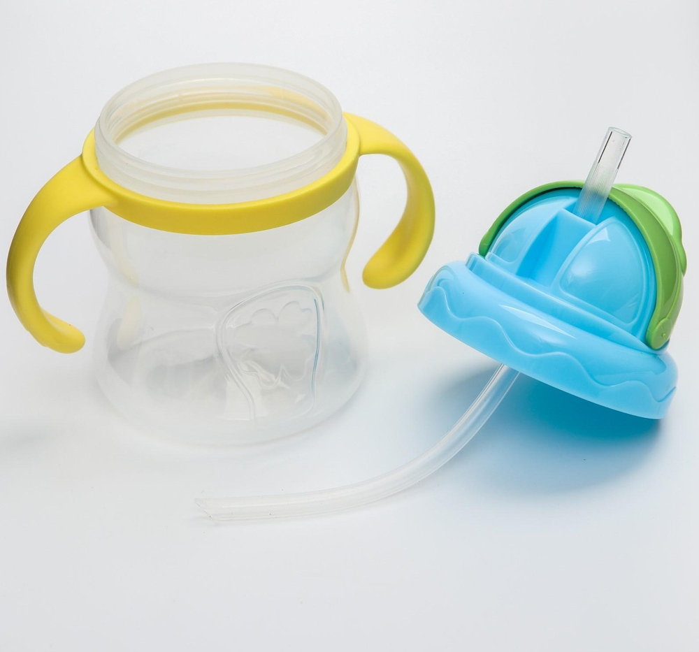 4591127 Поильник с силиконовой трубочкой, 250 мл, цвет голубой