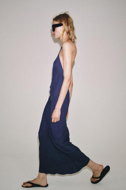 ZARA ПЛАТЬЕ ZW COLLECTION С ГОРЛОВИНОЙ ХАЛТЕР, ИНДИГО