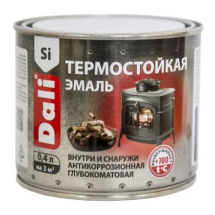 Эмаль термостойкая DALI кремнийорг. Черная 0,4л