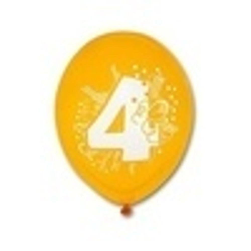 Набор шаров (12"/30 см) Цифра 4 5 шт.