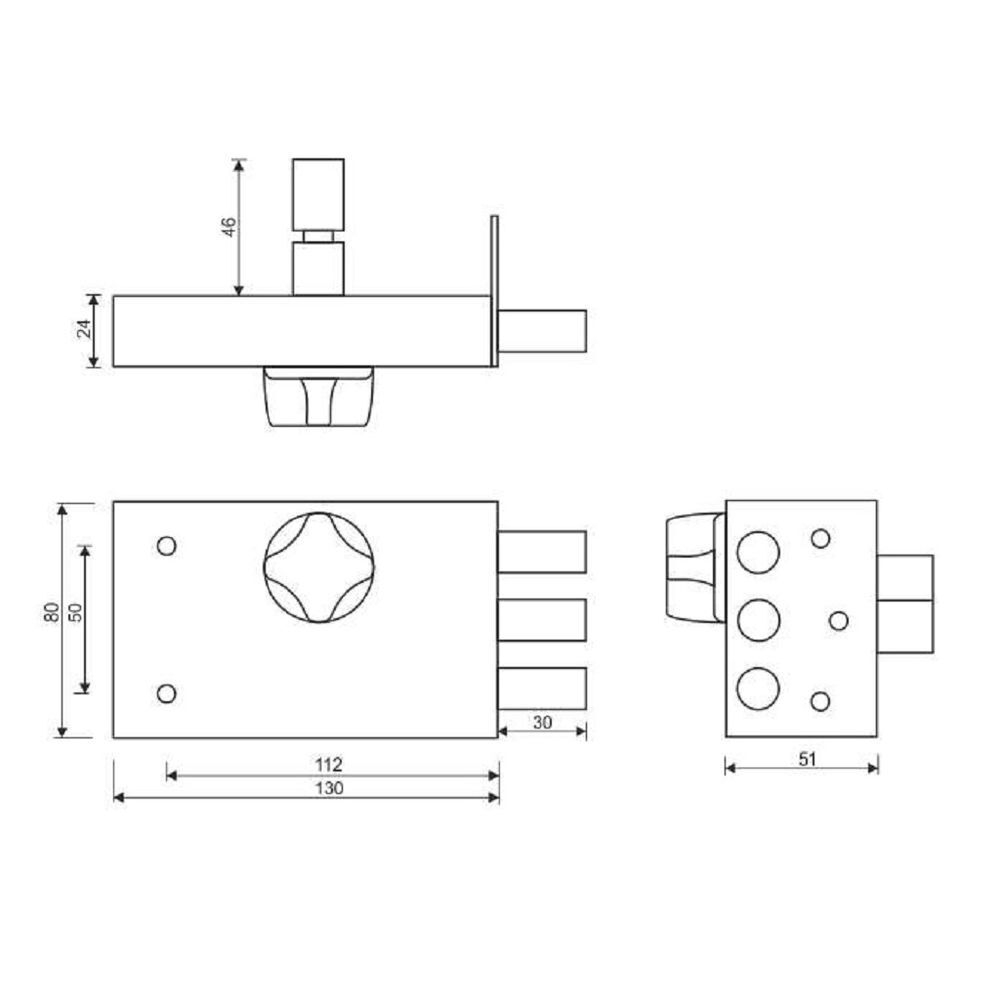 Замок накладной дверной, Аллюр, ЗН 1-5 В