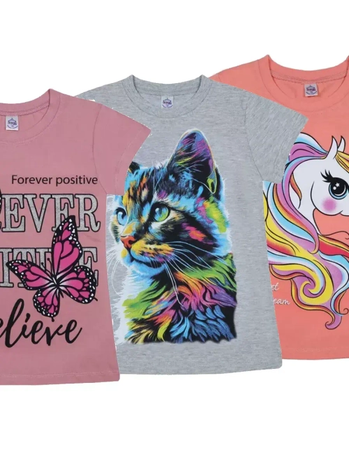 Футболка для школы.девочка.набор 3 шт