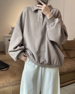 Свитер оверсайз с рукавом-фонариком и лацканами