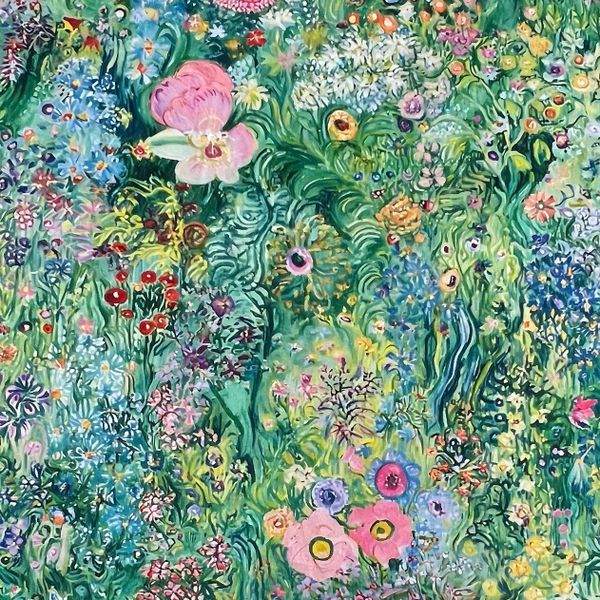 ЦВЕТОЧНЫЙ ПОТОК, ЗЕЛЕНЫЙ - 100% ХЛОПОК 1