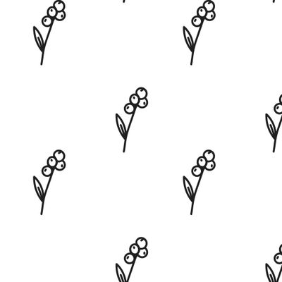 Бесшовный принт c зимней ботаникой