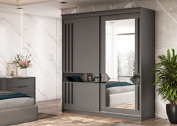 Шкаф-купе № 25 Блэк Лайт 200 см