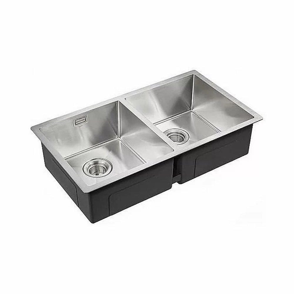 Мойка кухонная Paulmark TWIN PM237844-BS брашированная нерж.сталь