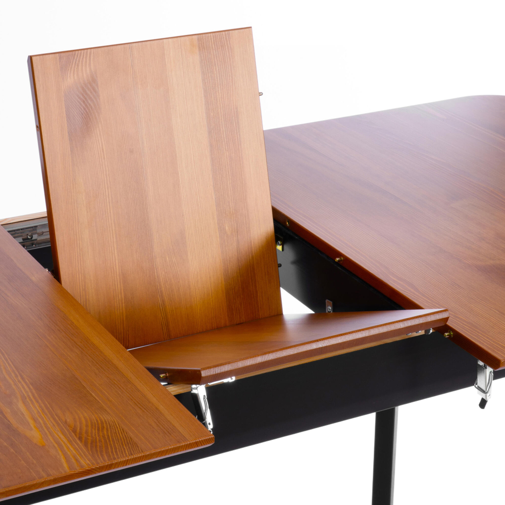 Стол Соната Люкс раздвижной/Sonata Lux extension table массив сосны, антик /графит, 120-(150)х75х75 см