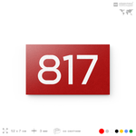 Номер на дверь 817, табличка на дверь для офиса, квартиры, кабинета, аудитории, склада, красная 120х70 мм, Айдентика Технолоджи