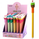 Ручка гелевая пиши-стирай Alingar, "Вкусняшки", 0,5 мм, синяя, фигурный колпачок, круглый, цветной, пластиковый корпус, карт. уп.