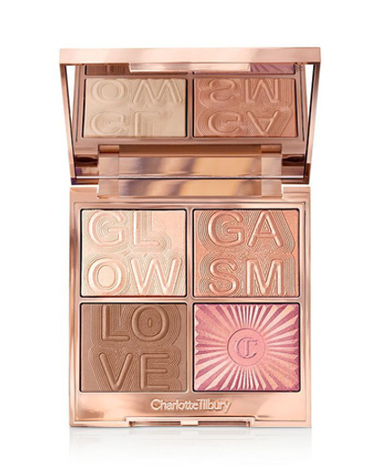 Палетка для лица Charlotte Tilbury Glowgasm Face Plette 4 Skin & Eye Gilding Highlighters Light/Medium