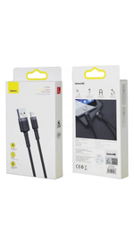 Usb Кабель-зарядка Lightning Baseus Cafule 1м (CALKLF-BG1) чёрно-серебристый