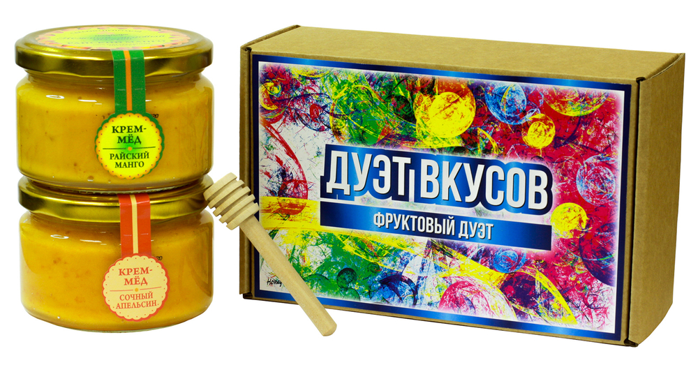Подарочный набор HoneyForYou с медом-суфле "Фруктовый дуэт"